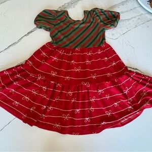 Dot Dot Smile Green and Red Striped Dress